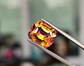 Turmalina natural bicolor. Turmalina sandía, 4,43 ct. Naranja y rosa. Piedra única. CD1698