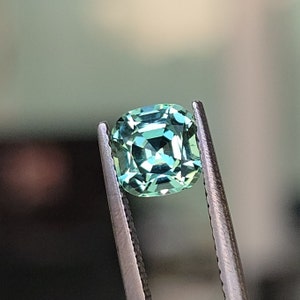 Bluish Green Tourmaline, 1.27ct. Bright Gemstone. Excellent Cushion Cut, No treatment. CD1684
