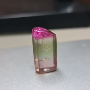 Multi color tourmaline, 28.26ct Untreated. Natural tricolor crystal formation. Rare colors. Polished tourmaline. INB26