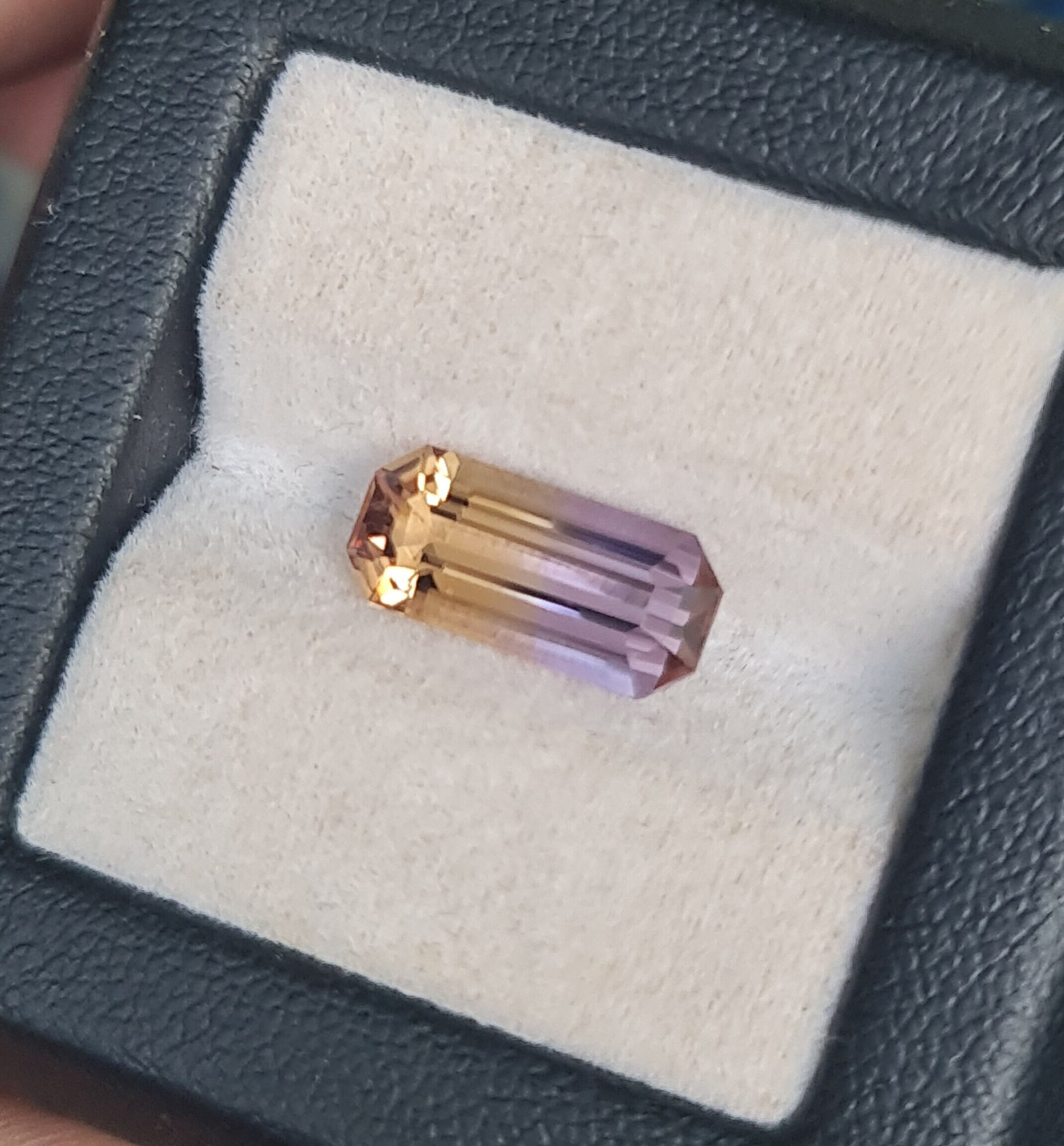 天然三色アメトリン宝石：3.37カラットのロングオクタゴン - Etsy 日本