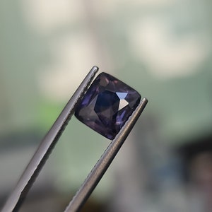 Deep Purple Spinel, 2.31ct. Dark Purple color, Cushion Shape. Natural no treatment. CD612