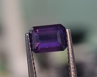 1.09ct Deep Purple Spinel: Natural Emerald Cut Gemstone