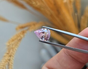 2.58カラットの天然ピンクサファイア、ペアシェイプ、認定済み - Etsy 日本