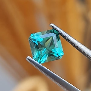 Natural Bluish Green Tourmaline, 1.08ct. Radiant cut. CD1688