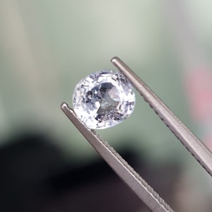 Natural White/SILVER Spinel, 1.14ct. Cushion cut. Colorless - Silver cushion cut. cd837
