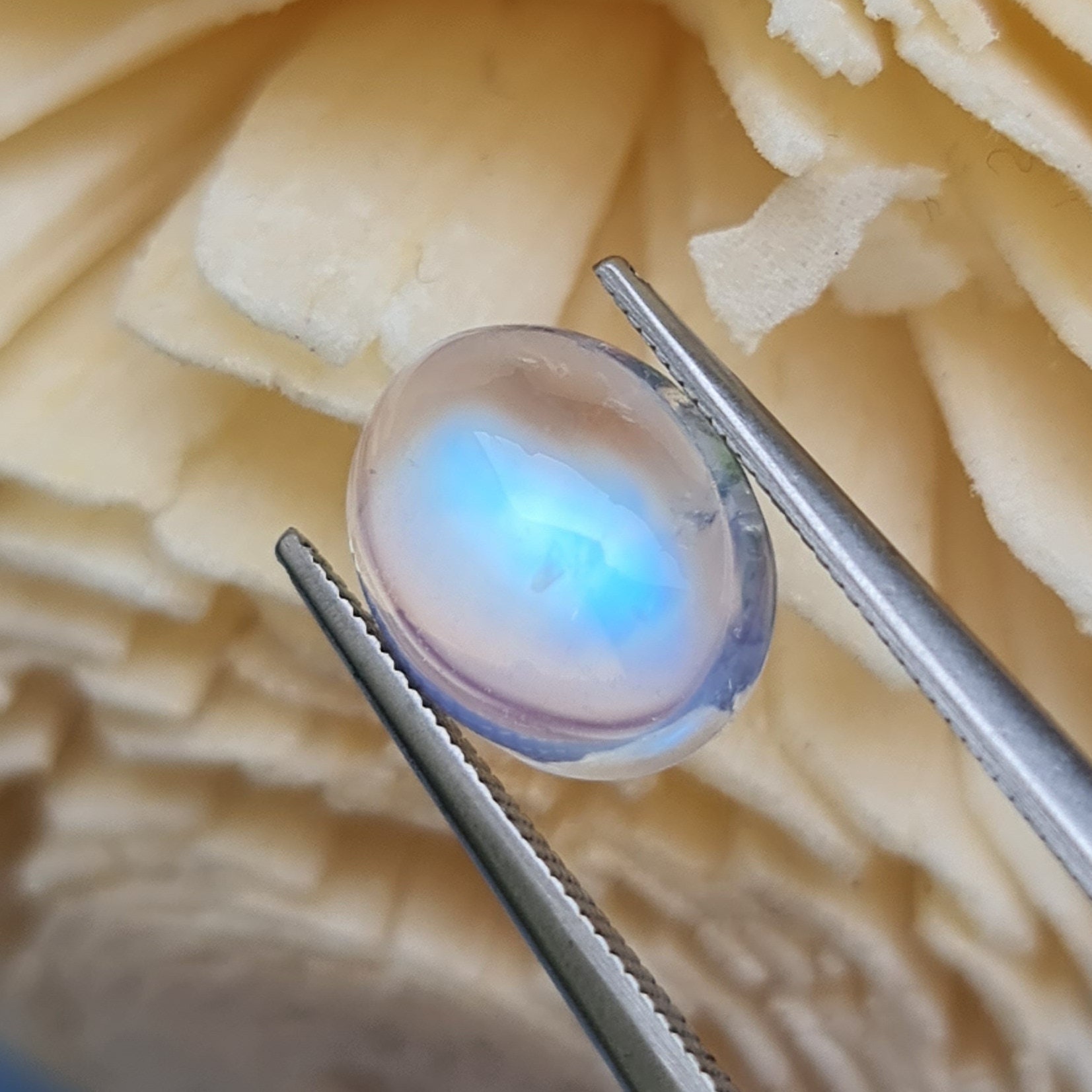 Natural Moonstone 2.47ct: Oval Cabochon With Blue Sheen - Etsy