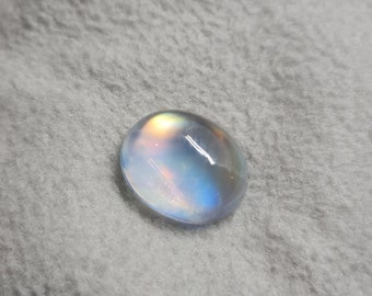 11.43ct Rare Rainbow Moonstone Cabochon: Super Reflective Gemstone