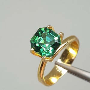 Natural Green Tourmaline, 1.33ct. Perfect aschers cut. Deep Green, No Treatment. CD007