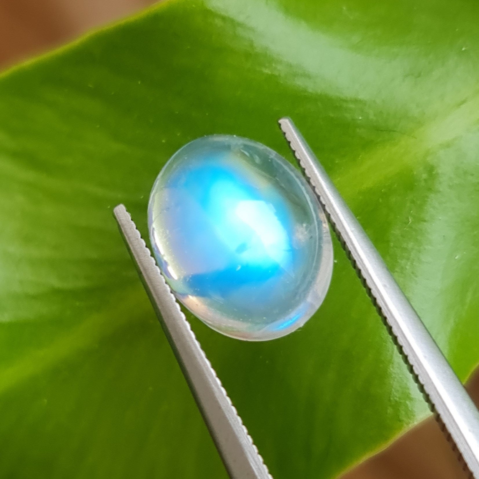 Natural Moonstone 2.47ct: Oval Cabochon With Blue Sheen - Etsy