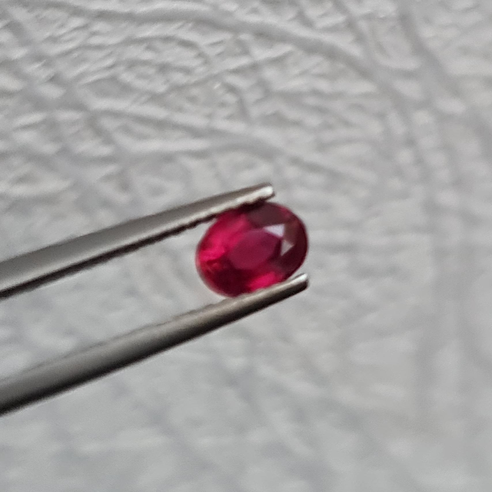 Natural SIAM Ruby, 0.68ct, Oval Shape. Certified, Origin: Siam