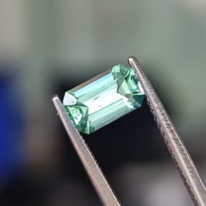 Light Mint Green Tourmaline, 0.83ct. Bright Gemstone. Emerald Cut, No treatment. CD1276