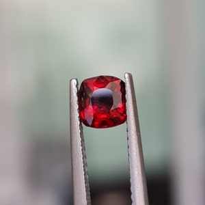 Red Spinel, 1.15ct. Cushion Cut, Origin: Burma. Deep red. CD272