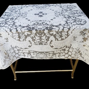 40 Inch Square Lace Small Table topper or table cover for small tables Available in white or cream color- classic design