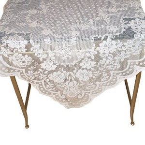 40 Inch Square Lace Small Table topper or table cover for small tables Available in white or cream color classic design image 5