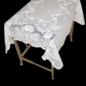40 Inch Square Lace Small Table topper or table cover for small tables Available in white or cream color classic design image 4