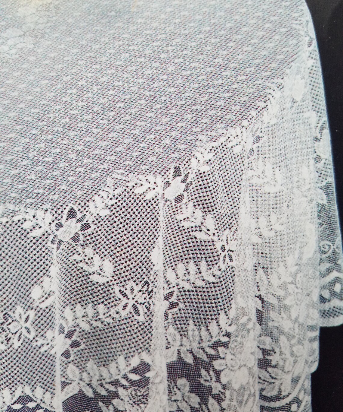 Fine White Lace Tablecloth in 90 Inch Round. Floral Design. Etsy