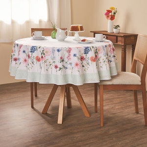 Floral tablecloth for your kitchen or a tea party. Size options - 62" Round, and Rectangle