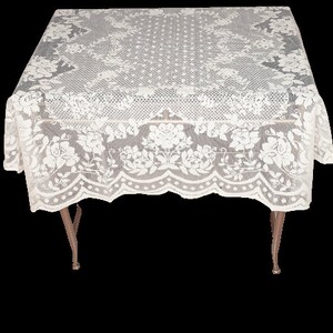 40 Inch Square Lace Small Table topper or table cover for small tables Available in white or cream color classic design image 3