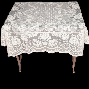 40 Inch Square Lace Small Table topper or table cover for small tables Available in white or cream color classic design image 7