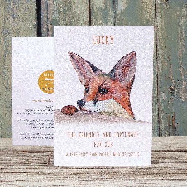 Glück der Fuchs Wildlife Rescue Storybook Concertina leere Grußkarte für wohltätige Zwecke