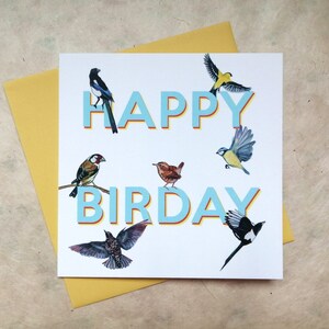 Happy Birday Blank Greetings Card Free Postage Birdwatching Birding Bird Watcher Nature Twitcher Ornithology Wader Happy Birthday