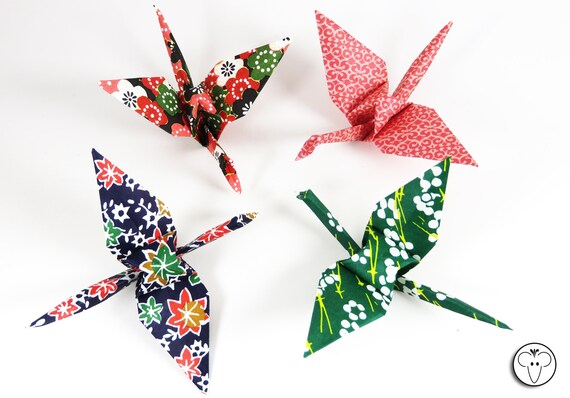 4 Kraniche Origami Als Tischdeko Bastel Set Für Scrapbooking