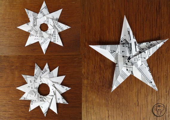 10 Sterne Set Origami Weihnachtsdeko