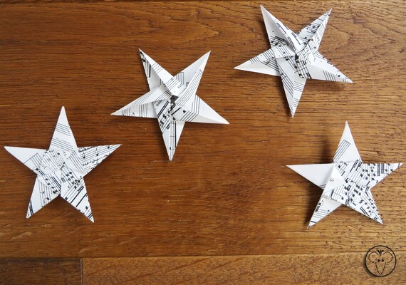 10 Sterne Set Origami Weihnachtsdeko
