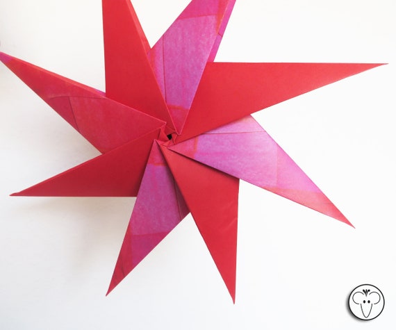 Großer Origami Stern Aus Edlem Designerpapier Spitzen Stern