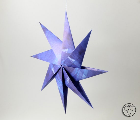 Großer Origami Stern Aus Edlem Designerpapier Spitzen Stern