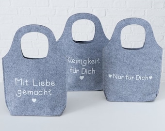 Geschenktasche Filz 3 verschiedene Sprüche Geschenktüte