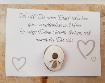 Gift card, with guardian angel and mini hearts