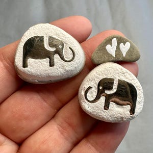 Doppel Set, ELEFANT , Stein mit Schmuckelement