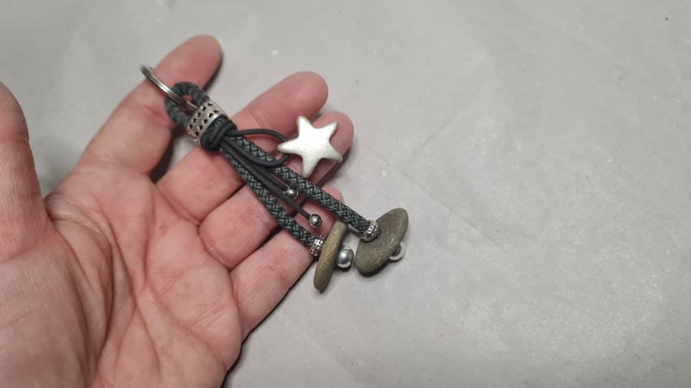 【2plan】24SS★ [LAN ARCHIVE] Rope Star Chain Keyring Cool Y2k Star Nautical Rope Knot Keychain - Charm & Accessories