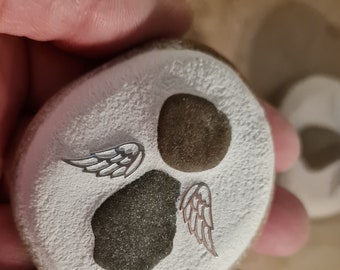 Piedra de ángel de la guarda, regalo hecho a mano, ala de filigrana, plata