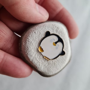 Lucky charm, stone with penguin, gift, for children
