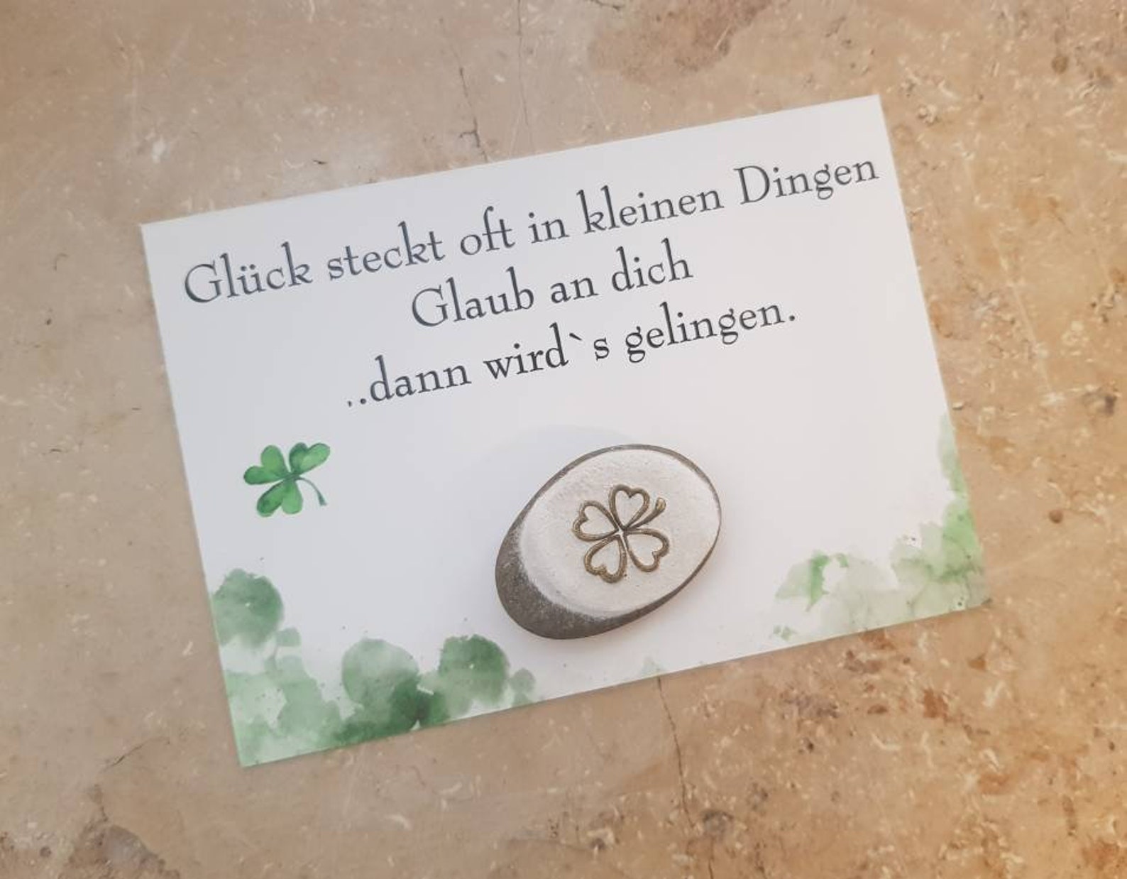 Geschenkkarte mit Glück Kleeblatt schöner Spruch Etsy