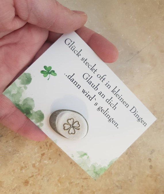 Geschenkkarte mit Glück Kleeblatt schöner Spruch Etsy