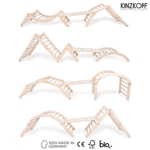 ZAUBERLAND, groß | Modulares Kletterset | Kletterbogen + Kletterdreieck + Rutsche | Varianten wählbar | 100% Made in Germany