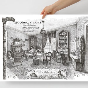 Sherlock Holmes Fine Art Print - Sherlock Holmes 221B Baker Street - Gothic & Light Story Collection