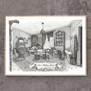 Sherlock Holmes Fine Art Print - Sherlock Holmes 221B Baker Street - Gothic & Light Story Collection
