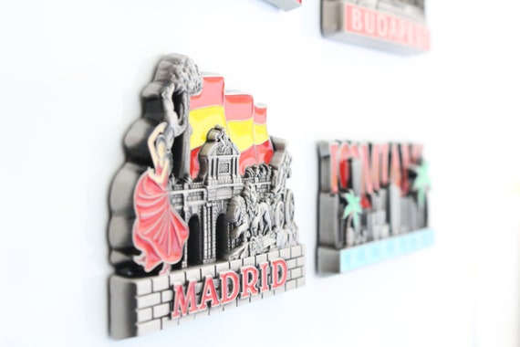 Magnete Frigorifero Madrid 3D In Resina – Souvenir Fatto A Mano, Città Di Viaggio, Regalo Originale
