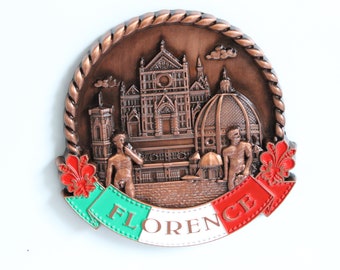 Florence - Italy -  3D Metal Fridge Magnet for Kitchen Refrigerator - Unique Stylish Design Holiday Souvenir Gift