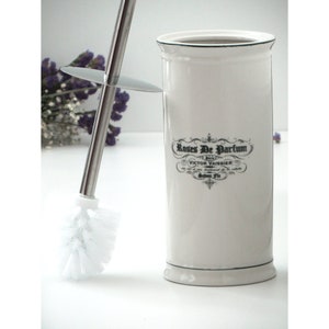 Luxury Ceramic Toilet Brush Holder with Toilet Brush Handle Bathroom Vintage look decor