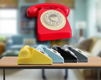 Functional - Retro - Rotary Style - Home Telephone for use with Landline - [Multiple Colours]