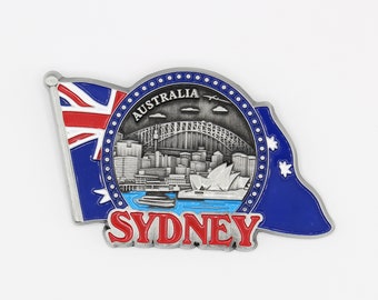 Sydney - Australie - Aimant 3D en métal pour réfrigérateur de cuisine - Cadeau souvenir de vacances unique au design élégant