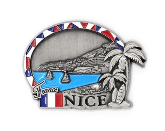 Nice - France - 3D Metal Fridge Magnet for Kitchen Refrigerator - Unique Stylish Design Holiday Souvenir Gift