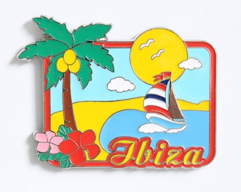 Ibiza - Spain -  3D Metal Fridge Magnet for Kitchen Refrigerator - Unique Stylish Design Holiday Souvenir Gift