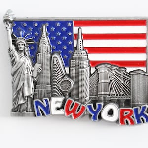 Souvenir Fridge Magnets for Kitchen Refrigerator 3D Metal Unique Stylish Design Holiday Gift Multiple Cities New York (USA)