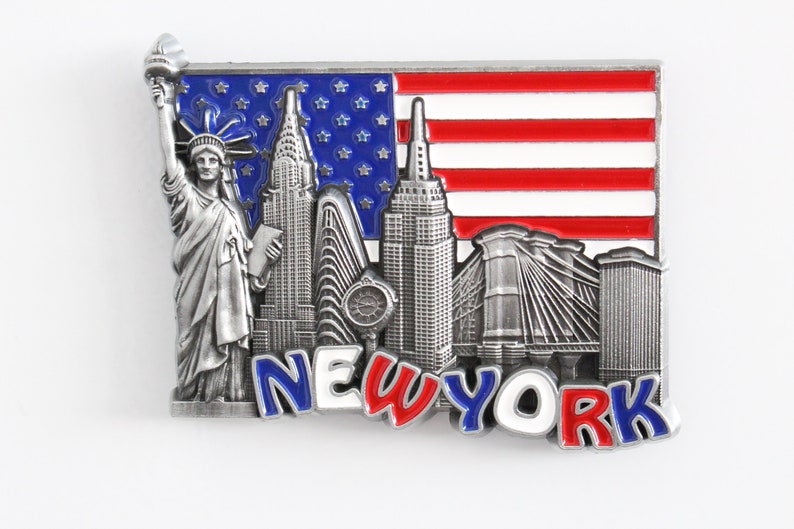 Souvenir Fridge Magnets for Kitchen Refrigerator 3D Metal Unique Stylish Design Holiday Gift Multiple Cities New York (USA)